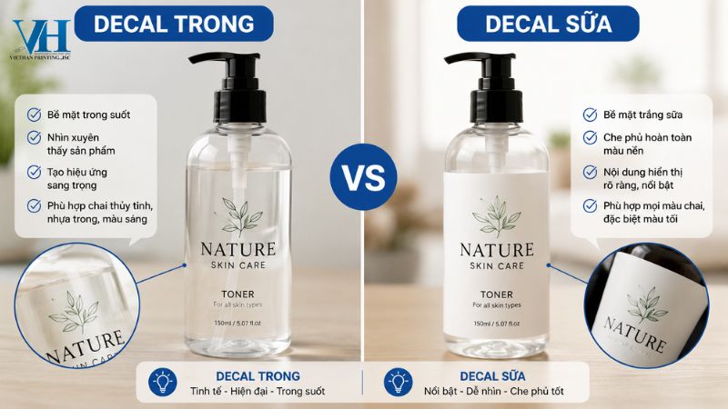 Decal Trong Và Decal Sữa Khác Nhau Ra Sao? Nên Chọn Loại Nào? 3 Decal Trong Và Decal Sữa Decal Trong Và Decal Sữa