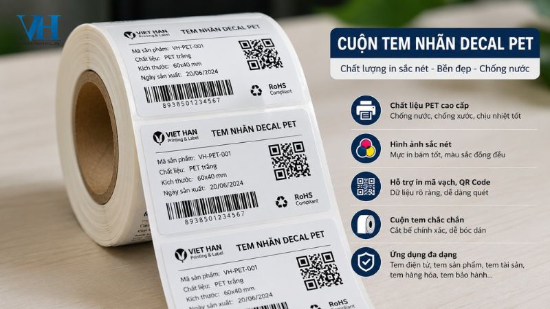 Decal PET In Mã Vạch 9 Decal PET In Mã Vạch In Tem Nhãn Decal PET