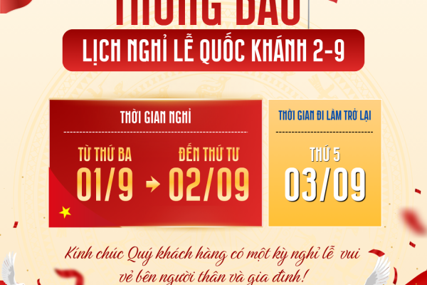 lịch nghỉ lễ 2.9