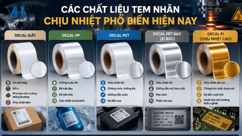 Các Chất Liệu Tem Nhãn Chịu Nhiệt Phổ Biến Hiện Nay